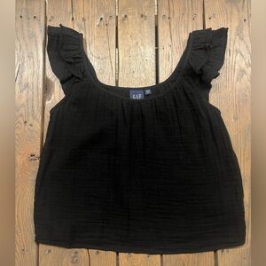 ☀️ GAP Women's Elegant Black Ruffle Blouse